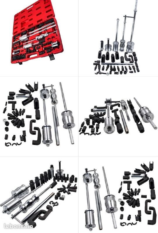 Kit 21 Pièces Extracteur Injecteurs Pneumatique – Outil Démontage Diesel Avec 19 Adaptateurs Bosch Delphi Denso Siemens