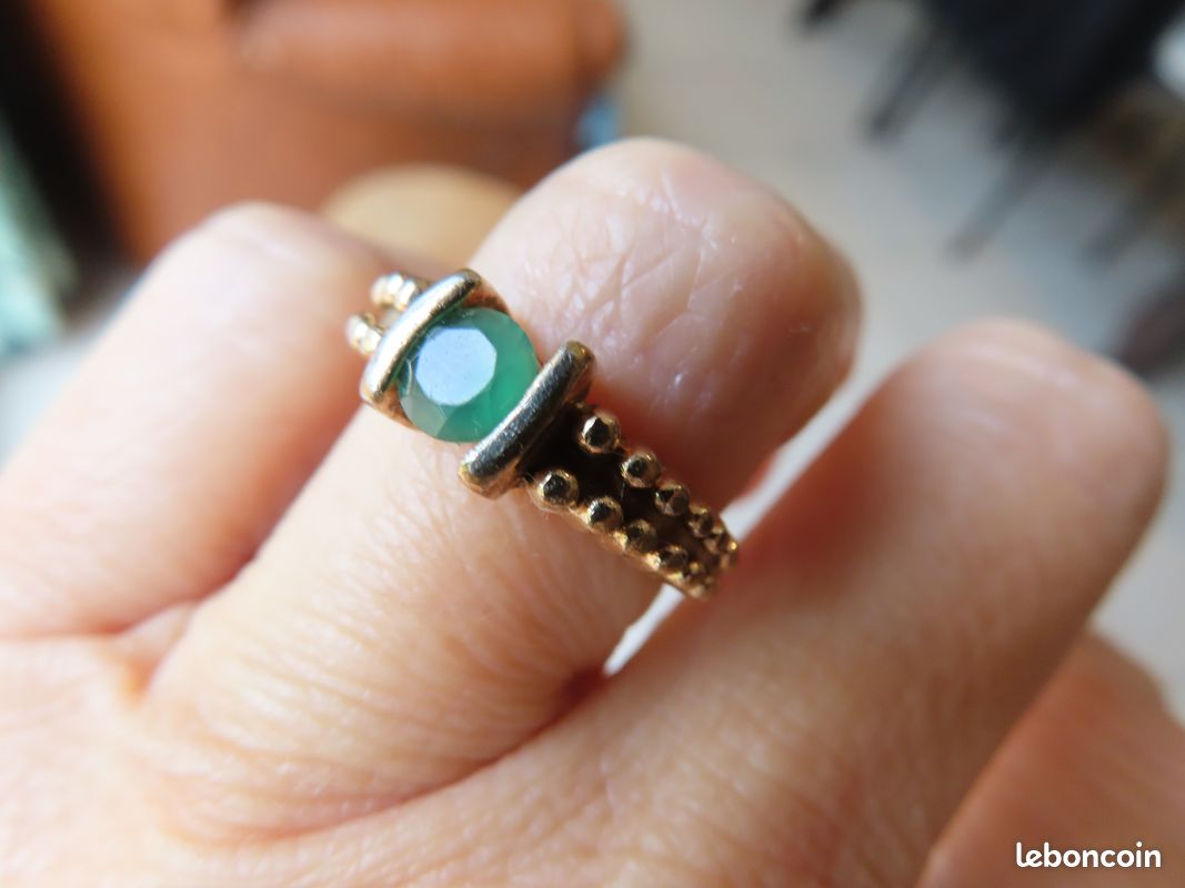 Bague torsadée vert et doré - Formation Bijoux en ligne
