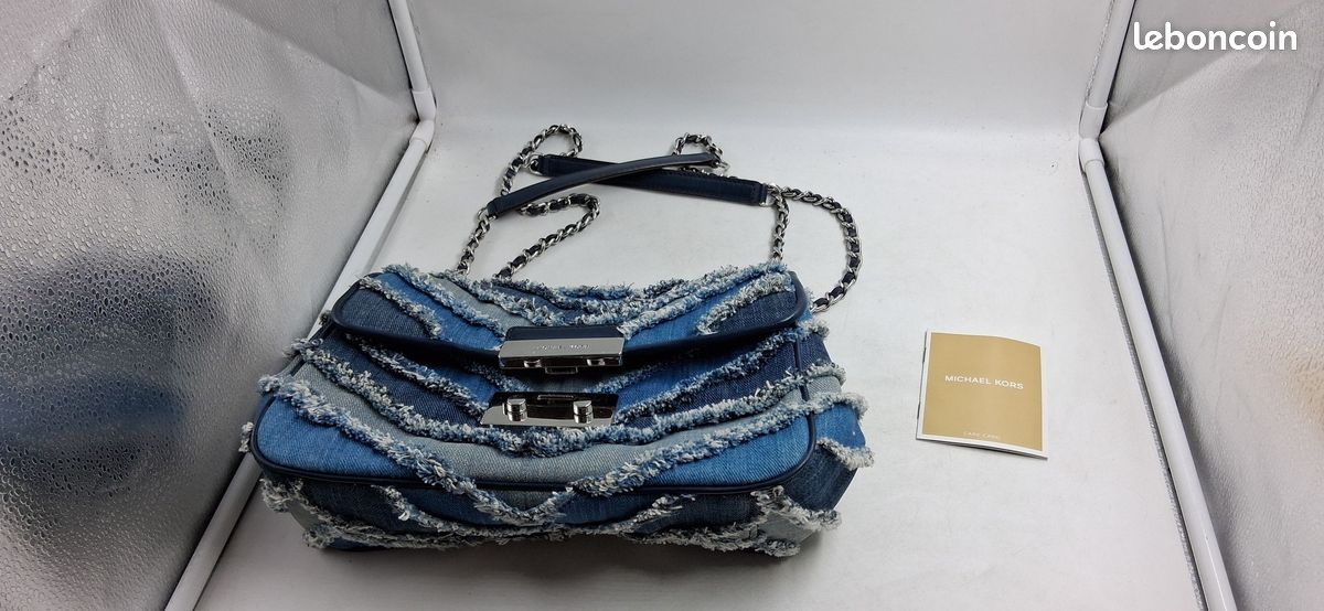 Sac à épaule Michael Kors Sloan en denim à chevrons Accessoires
