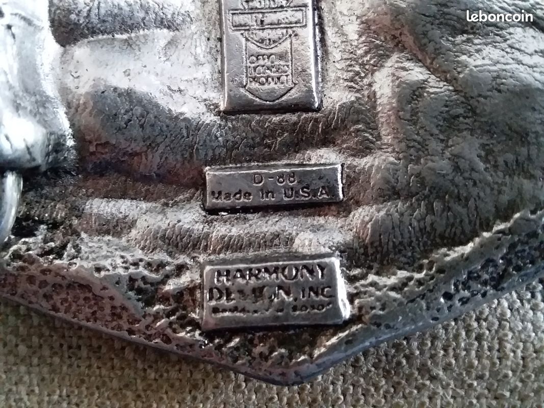 Boucle de ceinture de pêche Siskiyou Buckle Co étain émaillé 1985 je préfère
