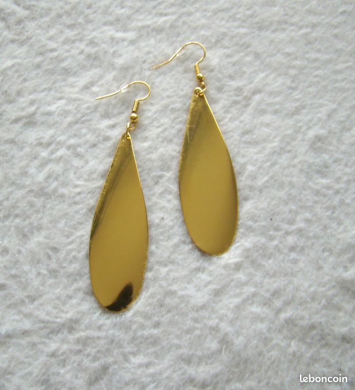 Boucles or neuves dorées création 6 cms (image 3)