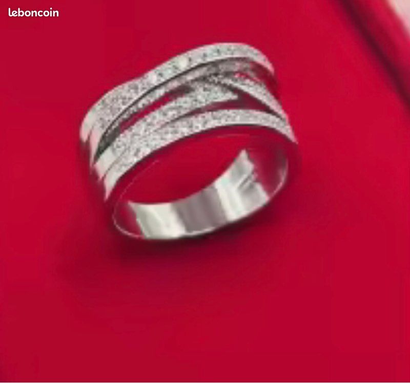 Bague géométrique argent (image 1)