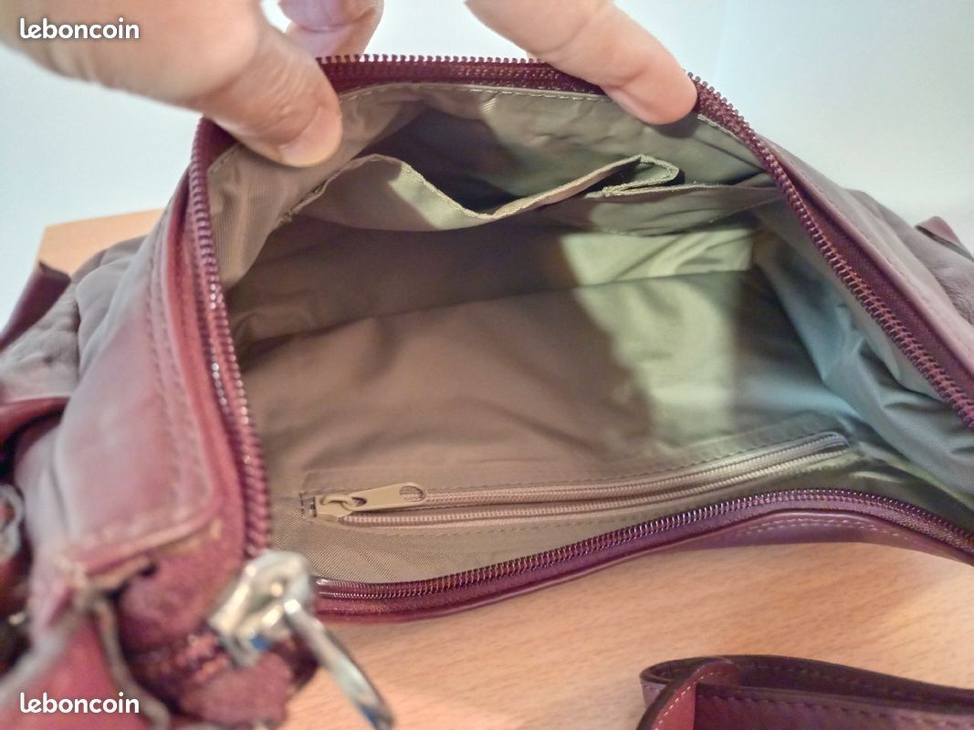 Sac à Main Femme PATRICK BLANC En Cuir Véritable - Taille Moyenne - Occasion Bon état