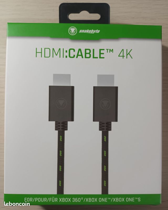 Câble HDMI 4K pour XBOX 360 ONE ONE S ou autres Snakebyte longueur 2 mètres (image 1)