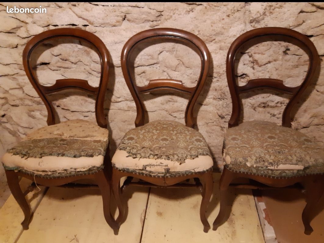 3 chaises anciennes louis philippe en acajou (image 1)