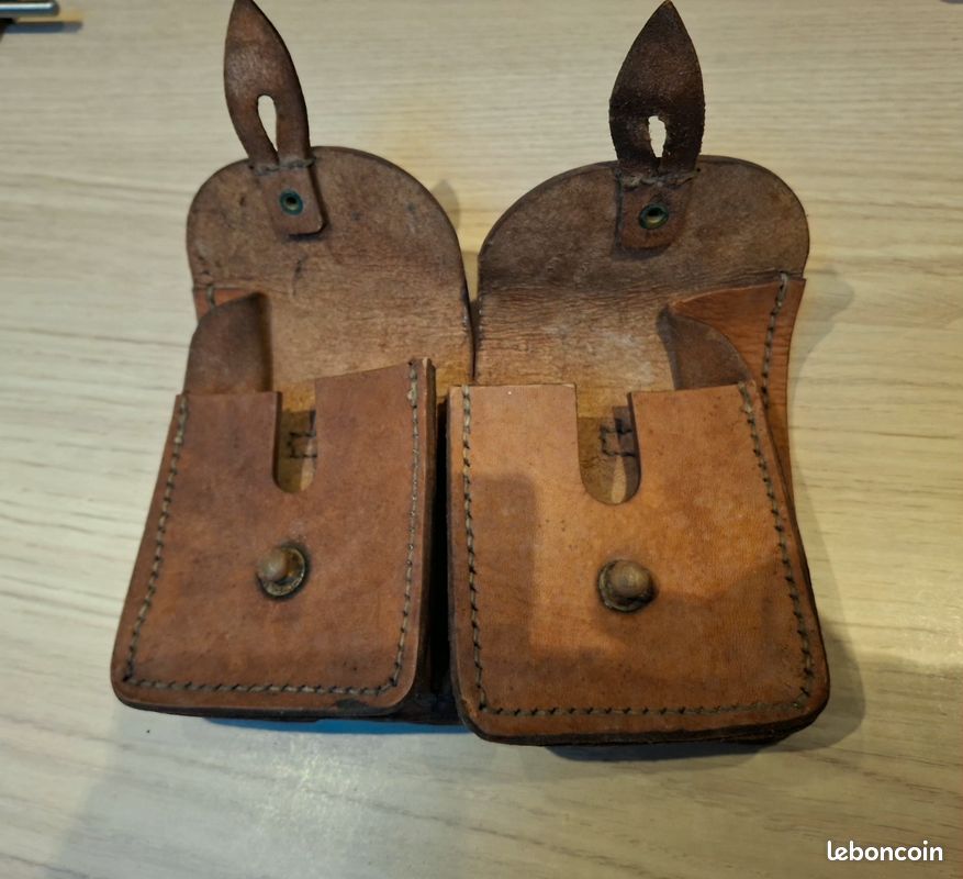 Ancienne Cartouchière De Chasse En Cuir – Objet Du Chasseur, Fusil (Bon état)