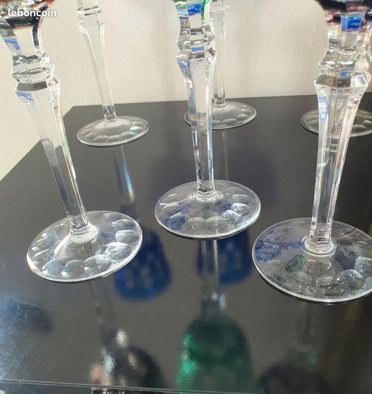 6 verres sur pied en cristal coloré (image 4)
