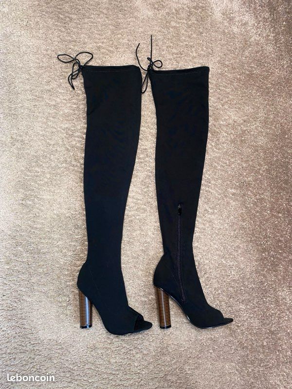 Bottes cuissardes noires en lycra public désire (image 2)