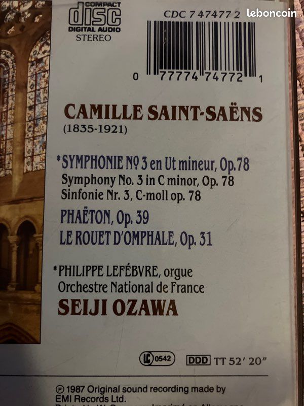 Cd Saint-Saens symphonie 3 Seiji Ozawa (image 3)