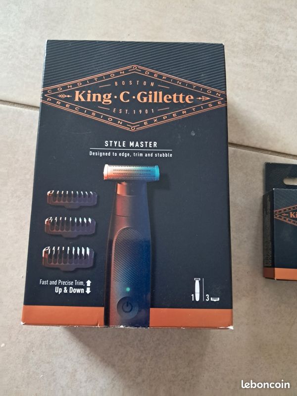 Tondeuse à Barbe KING C. Gillette Sans Fil Neuve - Rasoir électrique Homme Avec Bande Exfoliante