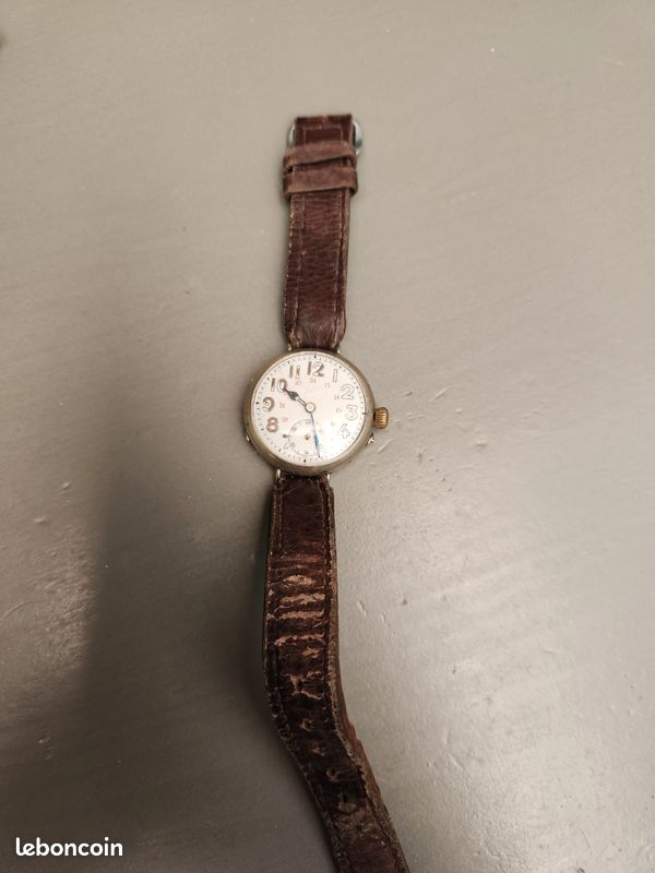 Montre Poilu WW1 33mm - Mécanique à Remontage Manuel - Style Militaire - Occasion En Bon état
