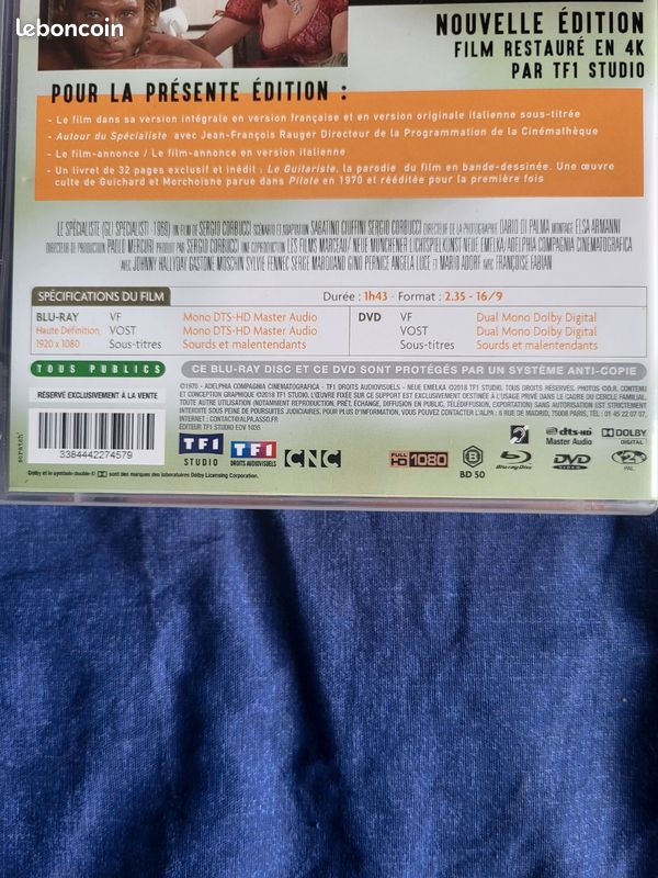 Coffret Blu ray + DVD + BD Le Spécialiste (Johnny Hallyday. Fourreau cartonné ) (image 4)