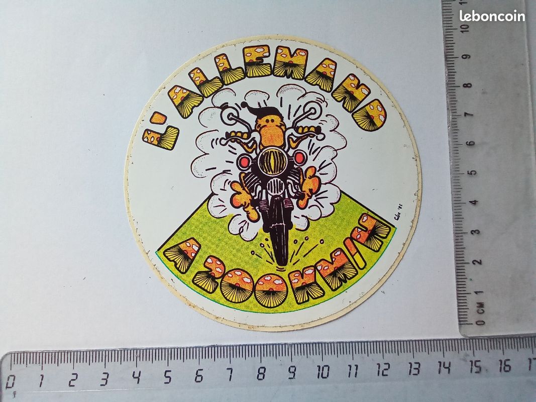 Ancien autocollant Sticker collection mécanique L Allemand a 200 km/h d époque vintage (image 1)