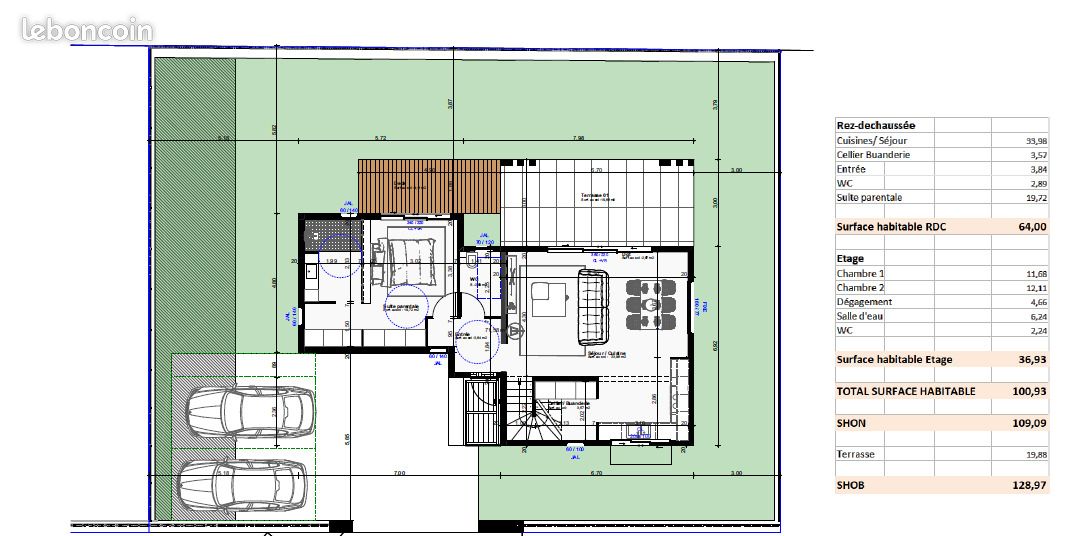 Maison 4 pièces 101 m² · à Sainte-Marie · 101 m² · 1 800 €/mois