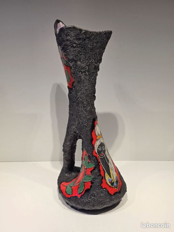 Vase fat Lava ceramique San Marin milieu 20ème siècle (image 6)