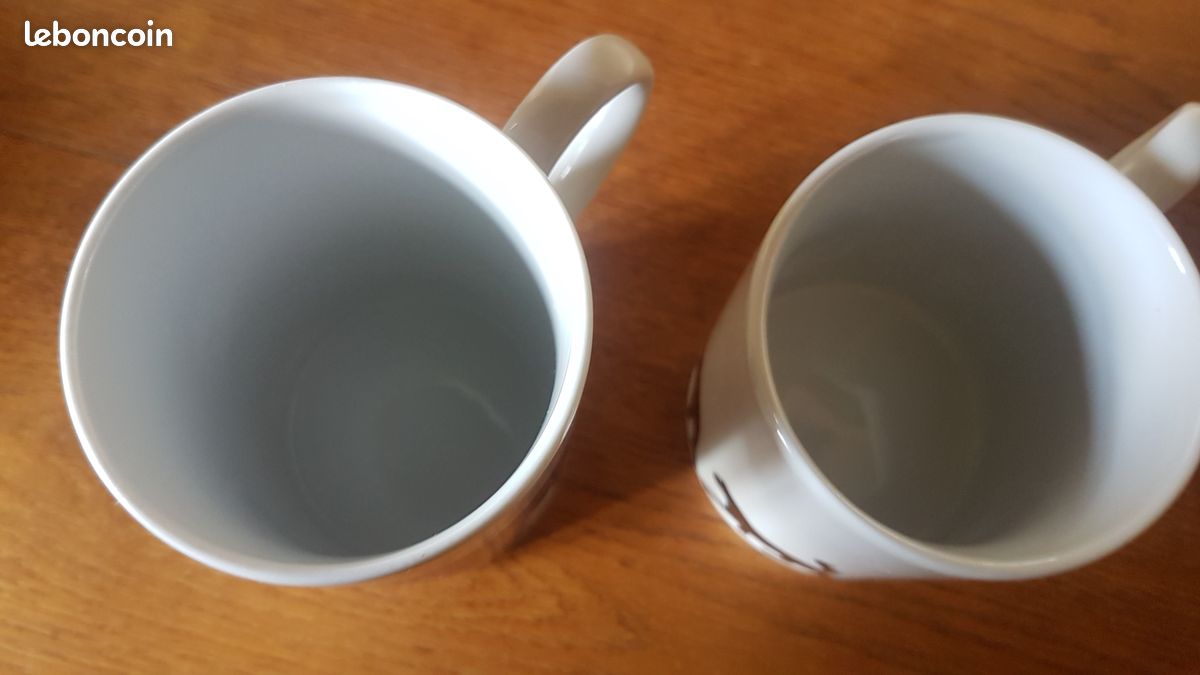 2 Mugs Chats Marque Konitz - Porcelaine, Motifs Multicolores, Parfait Pour Les Amoureux Des Chats