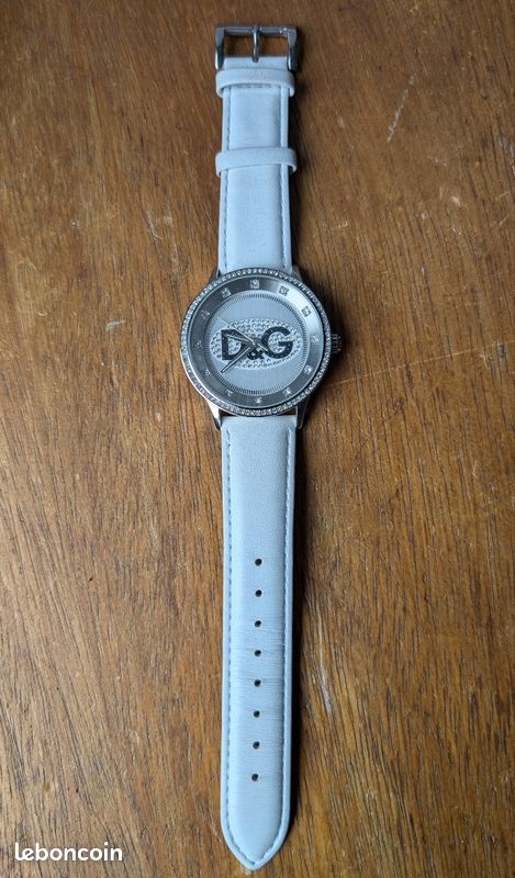 Montre Femme Dolce & Gabbana DW0504 Cuir Véritable Blanc et Cadran à Strass (image 6)