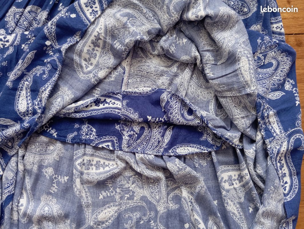 Jupe femme voile coton bleu t 40/42 (image 4)