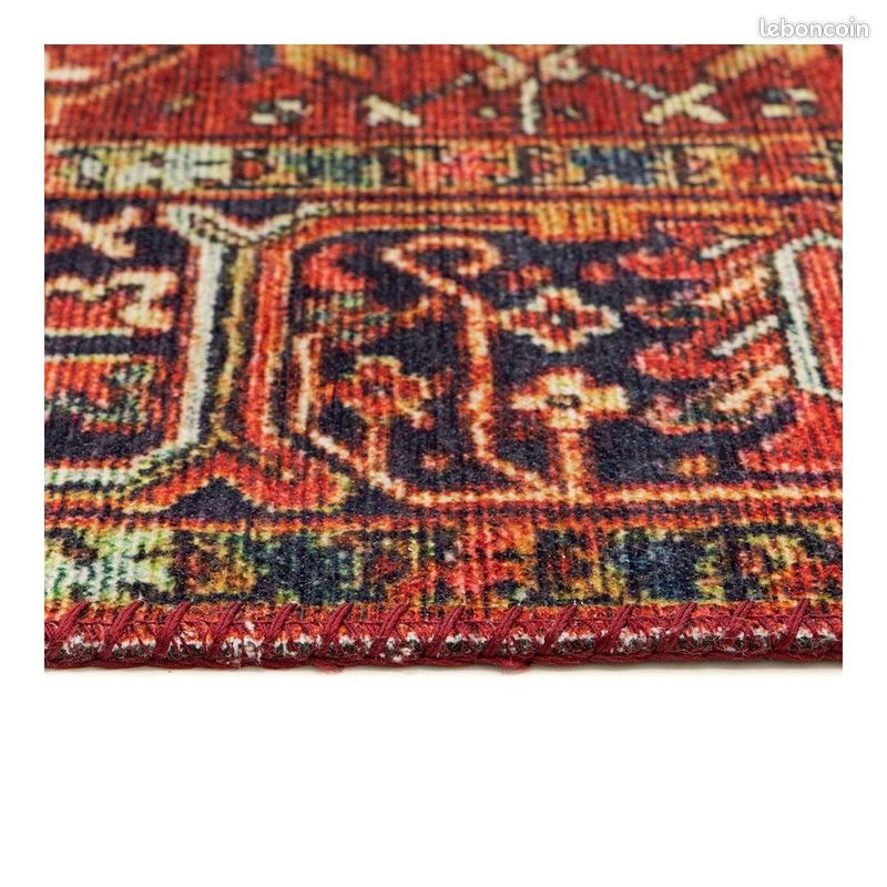 Tapis vintage plat rouge rayé Sintra Rouge 120x160 (image 4)