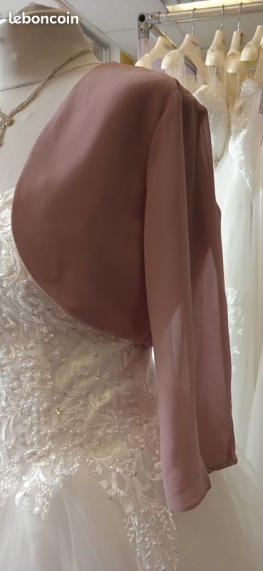 Veste/boléro en mousseline, NEUVE, vieux rose taille unique