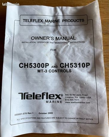 Commande De Bateau Teleflex/Ultraflex Pour Moteur Jusqu'à 235 Ch - Longueur 10 Pieds (305 Cm) - Neuf