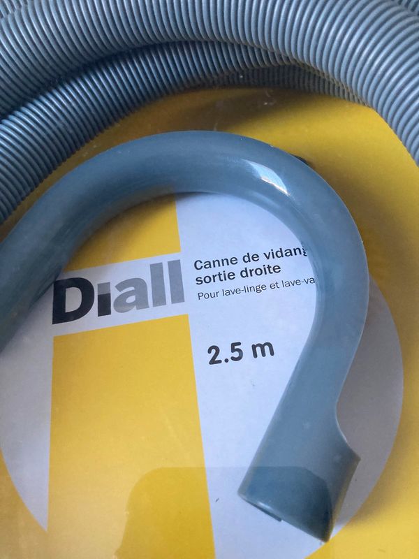 Canne de vidange plastique 2.50 m pour lave linge Diall