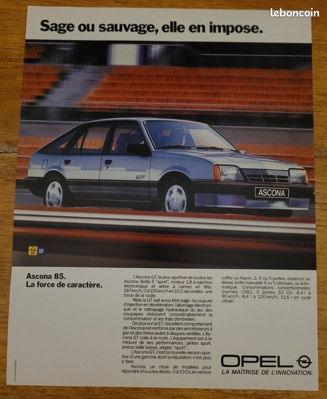 Publicité Opel Ascona GT (image 1)