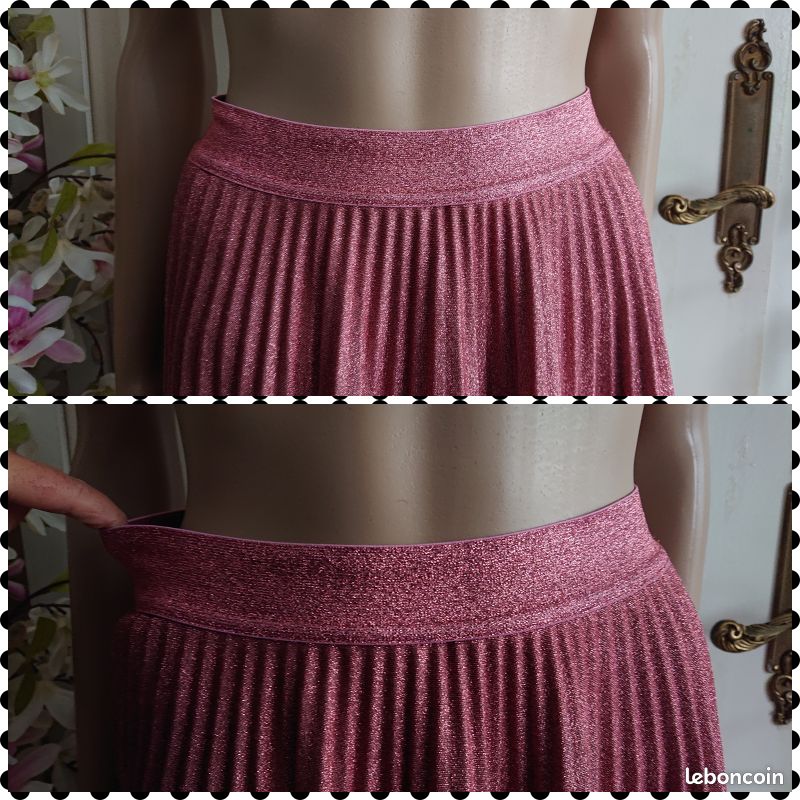 Jupe Midi Marks & Spencer Taille 16 Rose Doux – Coupe A-ligne – Neuf Sans étiquette