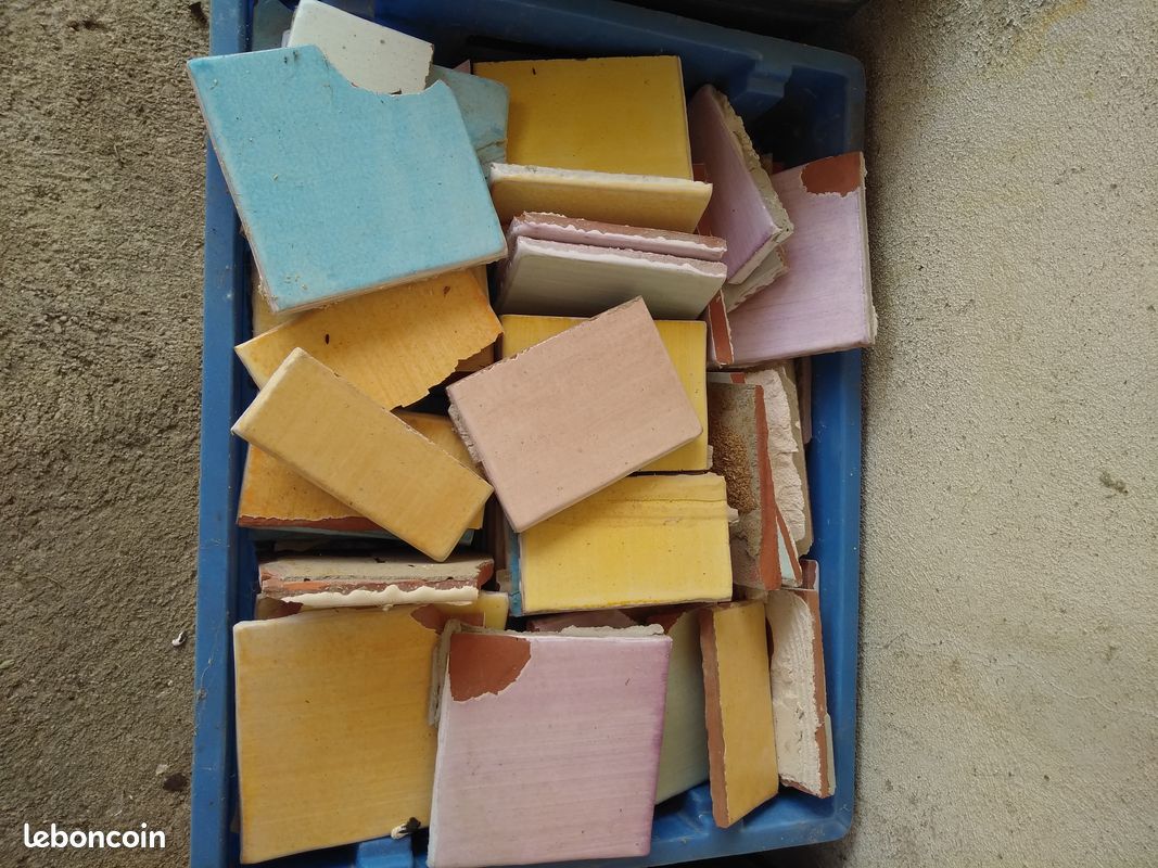 Faience 10x10 peinte à la main de 6 couleurs differentes carreaux carrelage patchwork (image 5)
