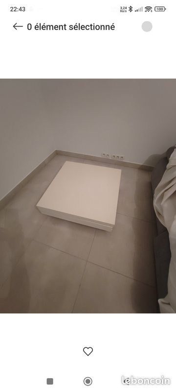 Table basse blanche laquée carré (image 5)