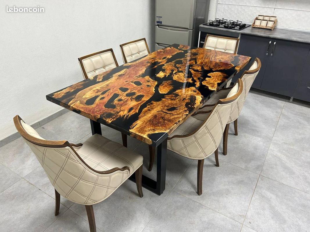 Table de résine de couleur noire (image 2)
