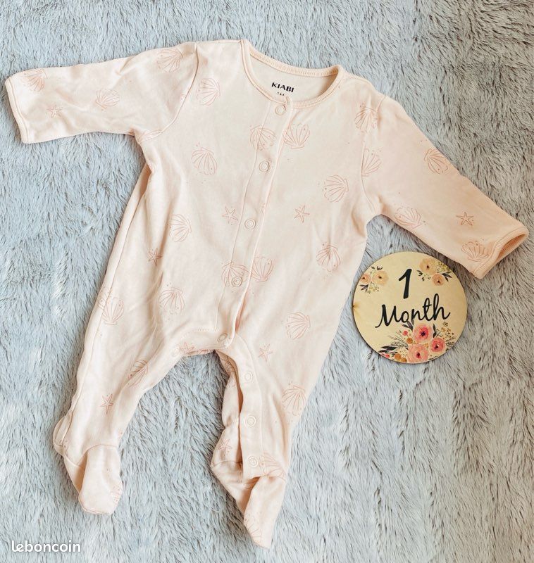 Pyjama Grenouillère Bébé Kiabi Rose pale Vêtements bébé