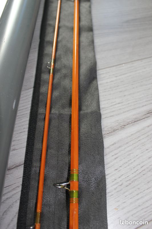 Pêche CANNE à MOUCHE 7'9p Bambou Refendu Fly rod fishing cane