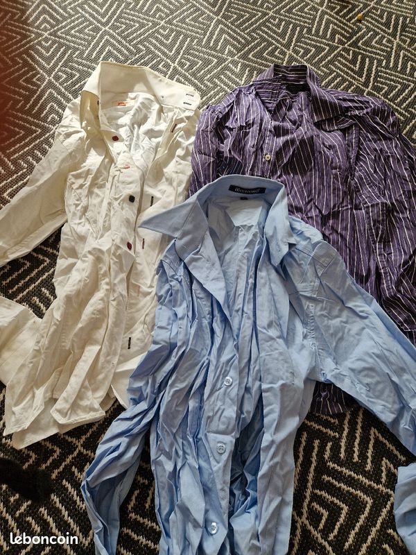Lot de 3 chemises ou à l unité homme taille S de marque ZARA(pour la rayé) (image 1)