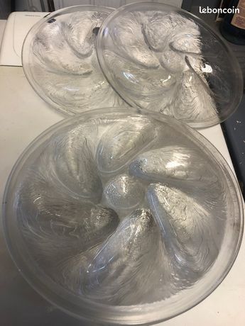 6 Assiettes à Huîtres Arcoroc Luminarc - Vintage France Années 80 - 27 Cm