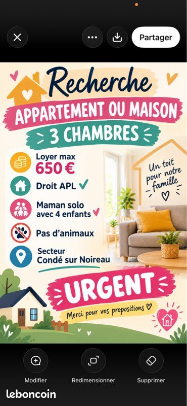 Appartement 4 pièces 90 m² · à Condé-en-Normandie · 90 m² · 650 €/mois