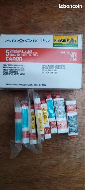 Lot De 15 Cartouches D'encre Compatibles Canon (PIXMA IP4200, MP500, Etc.) - Noire, CMJN (Neuf)