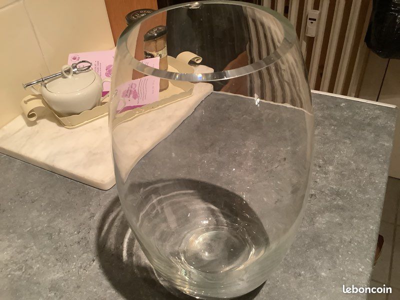 Grand vase en verre oblong hauteur 30 cm (image 6)