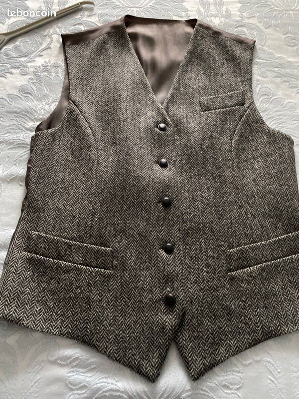 Veste homme chaude motif chevrons gris (image 5)