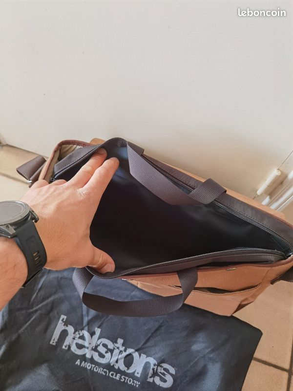 Sac besace HELSTON'S coton + cuir (image 4)