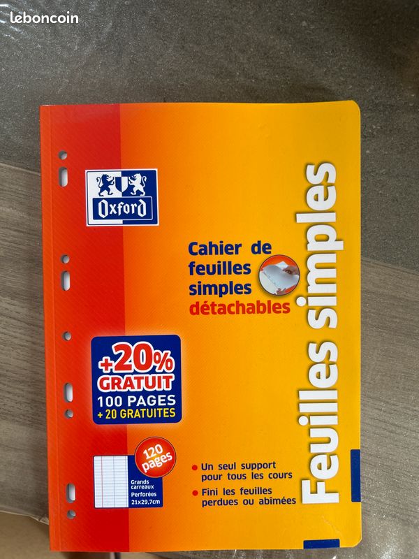 Cahier de feuilles simples oxford (image 1)