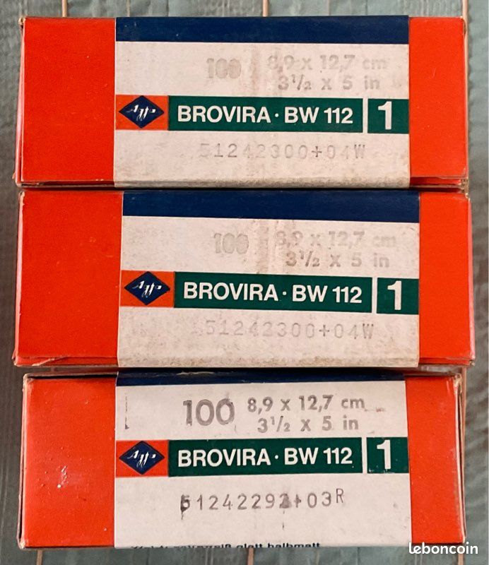 Papier Photo Ancien AGFA Brovira Speed N&B (expiré) - 7x9 Pouces - Pour Pièces