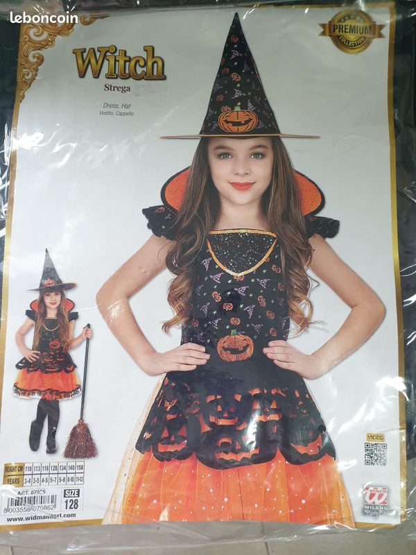 Tenue D'Halloween Sorcière Pour Petite Fille - Taille 6X - Marque Rare Editions - Neuf Avec étiquettes