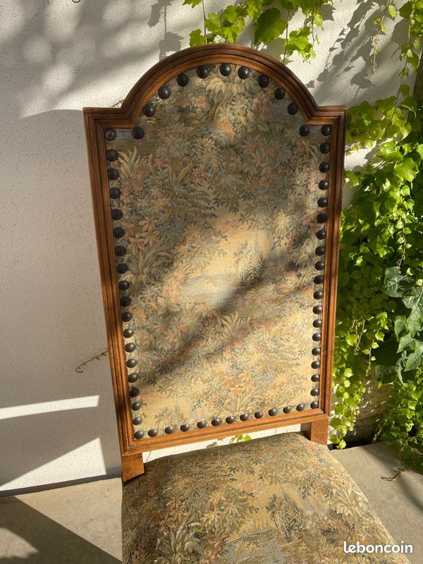 4 chaises louis XIII en chêne (image 2)