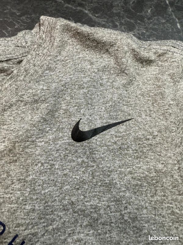 T-shirt à manches longues Nike Sport matière dri-fit imprimé sportif Running gris Homme Taille M (image 4)