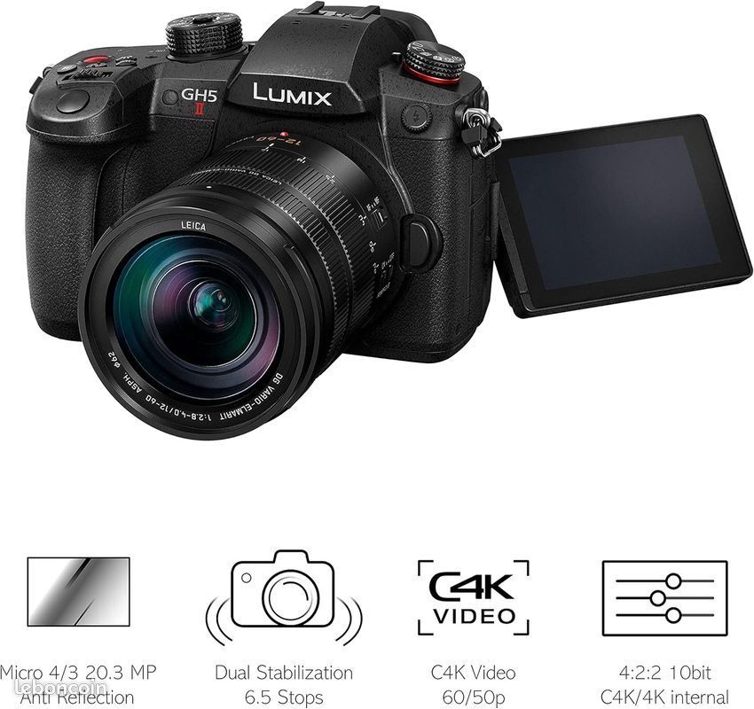 Panasonic Lumix GH5M2L | Appareil photo Hybride Expert + Objectif Panasonic Leica 12-60mm (image 3)