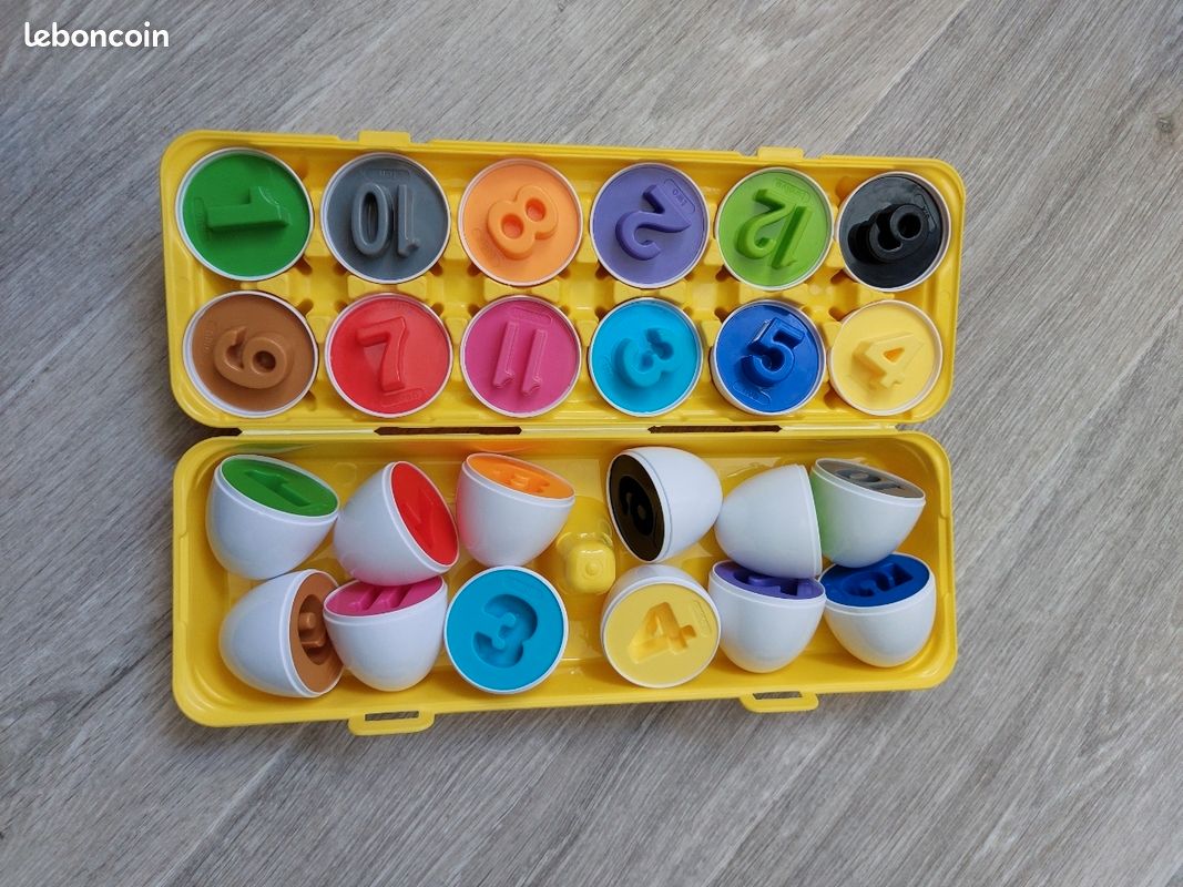 Jeu Montessori: Boite d'œufs à assembler chiffres et couleurs (image 2)