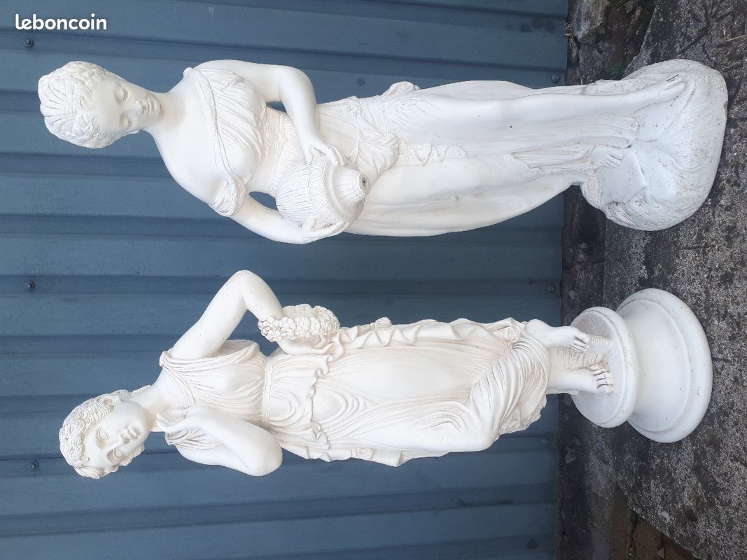 2 statues style antique femme nue décoration jardin - Décoration