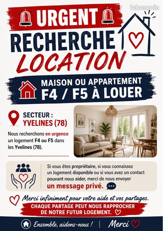 Appartement 4 pièces 70 m² · à Les Mureaux · 70 m² · 1 000 €