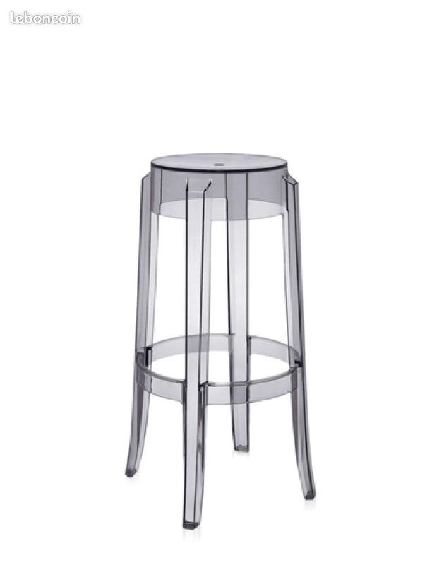 Lot de 2 tabourets KARTELL Charles Ghost 75cm très bon état (image 1)